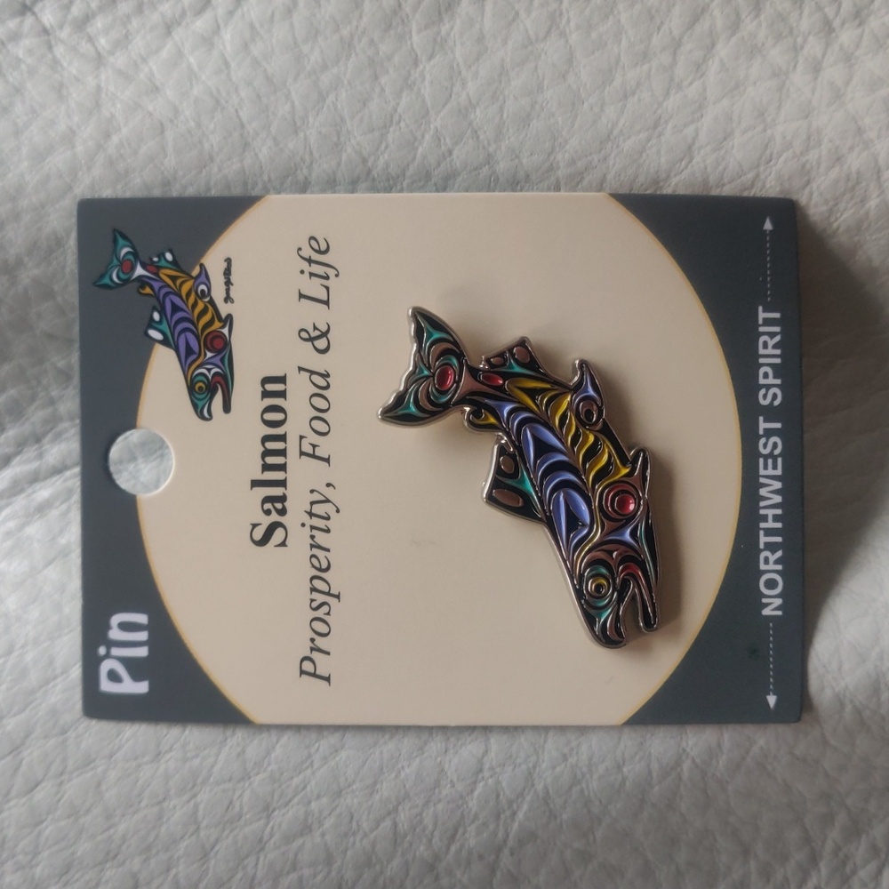 'Salmon' Pin Indigenous Design by Joe Wilson, Coast Salish